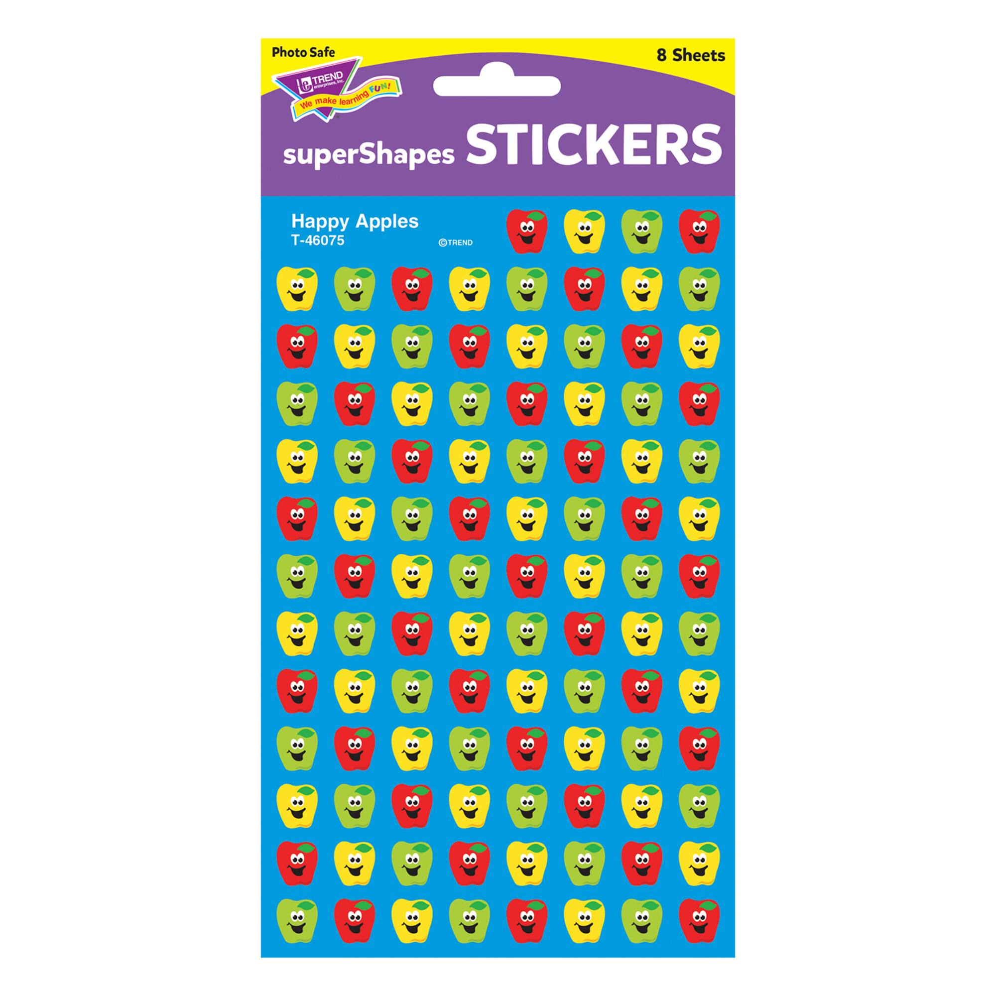 Trend Enterprises® superShapes Happy Apples Stickers, 6 Packs of 800ct.